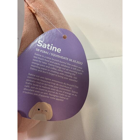 Squishmallows BUNNY 8” Easter Plush Satine the Bunny Rabbit Pink Glitter - Picture 3 of 10